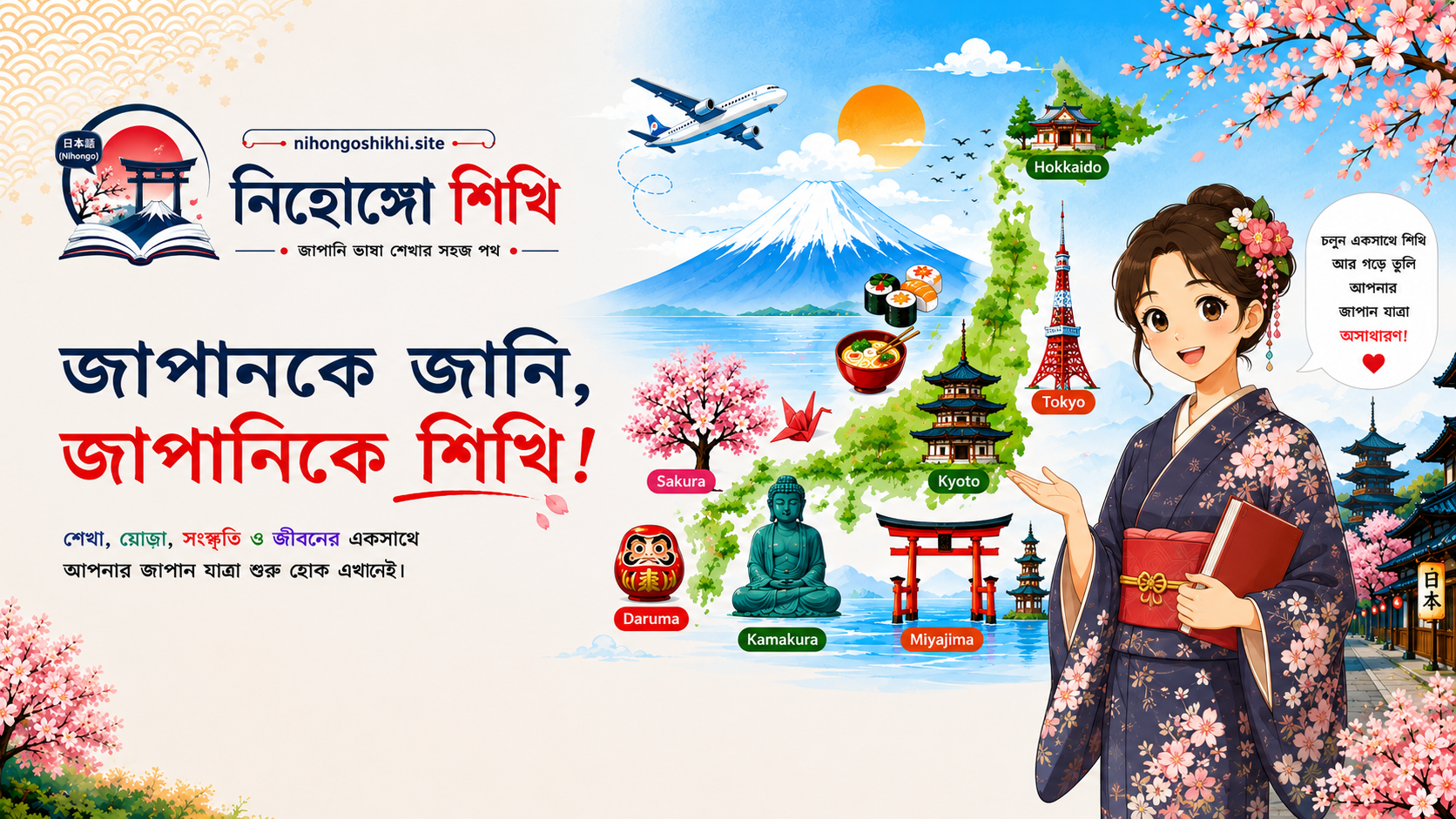 জাপানকে জানি, জাপানিকে শিখি! — নিহোঙ্গো শিখি